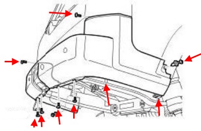 diagram of rear bumper Land Rover Discovery III LR3 (2004-2009)